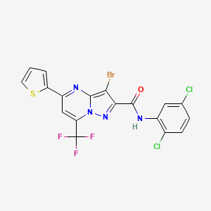 molecular formula C18H8BrCl2F3N4OS B4647108 3-bromo-N-(2,5-dichlorophenyl)-5-(2-thienyl)-7-(trifluoromethyl)pyrazolo[1,5-a]pyrimidine-2-carboxamide 