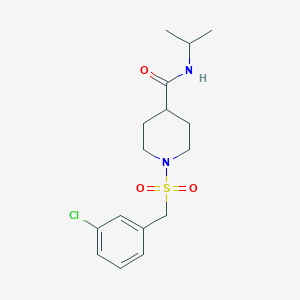 molecular formula C16H23ClN2O3S B4647128 1-[(3-chlorobenzyl)sulfonyl]-N-isopropyl-4-piperidinecarboxamide 