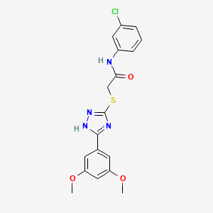 N-(3-chlorophenyl)-2-{[5-(3,5-dimethoxyphenyl)-4H-1,2,4-triazol-3-yl]thio}acetamide