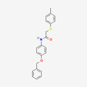 molecular formula C22H21NO2S B4647155 N-[4-(benzyloxy)phenyl]-2-[(4-methylphenyl)thio]acetamide 