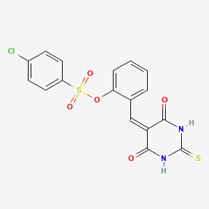 2-[(4,6-dioxo-2-thioxotetrahydro-5(2H)-pyrimidinylidene)methyl]phenyl 4-chlorobenzenesulfonate