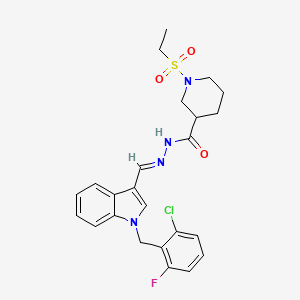 N'-{[1-(2-chloro-6-fluorobenzyl)-1H-indol-3-yl]methylene}-1-(ethylsulfonyl)-3-piperidinecarbohydrazide