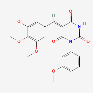 molecular formula C21H20N2O7 B4647214 1-(3-methoxyphenyl)-5-(3,4,5-trimethoxybenzylidene)-2,4,6(1H,3H,5H)-pyrimidinetrione 