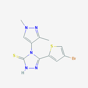molecular formula C11H10BrN5S2 B4647217 5-(4-bromo-2-thienyl)-4-(1,3-dimethyl-1H-pyrazol-4-yl)-4H-1,2,4-triazole-3-thiol 