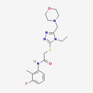 molecular formula C18H24FN5O2S B4647229 2-{[4-ethyl-5-(4-morpholinylmethyl)-4H-1,2,4-triazol-3-yl]thio}-N-(3-fluoro-2-methylphenyl)acetamide 