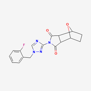 molecular formula C17H15FN4O3 B4647247 4-[1-(2-fluorobenzyl)-1H-1,2,4-triazol-3-yl]-10-oxa-4-azatricyclo[5.2.1.0~2,6~]decane-3,5-dione 