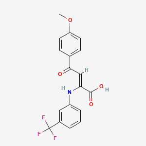 molecular formula C18H14F3NO4 B4647265 4-(4-methoxyphenyl)-4-oxo-2-{[3-(trifluoromethyl)phenyl]amino}-2-butenoic acid 