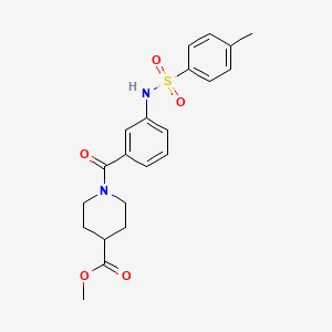 molecular formula C21H24N2O5S B4647282 methyl 1-(3-{[(4-methylphenyl)sulfonyl]amino}benzoyl)-4-piperidinecarboxylate 