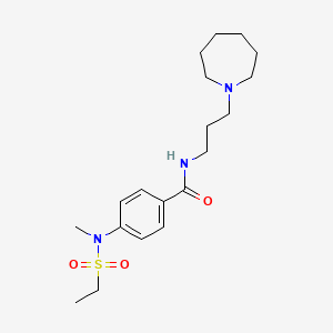 molecular formula C19H31N3O3S B4647326 N-[3-(1-azepanyl)propyl]-4-[(ethylsulfonyl)(methyl)amino]benzamide 