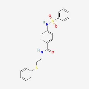 molecular formula C21H20N2O3S2 B4647328 4-[(phenylsulfonyl)amino]-N-[2-(phenylthio)ethyl]benzamide 