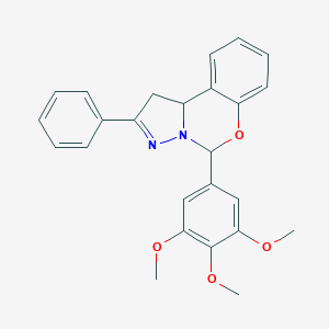 molecular formula C25H24N2O4 B464733 2-Phenyl-5-(3,4,5-trimethoxyphenyl)-1,10b-dihydropyrazolo[1,5-c][1,3]benzoxazine CAS No. 326874-37-7
