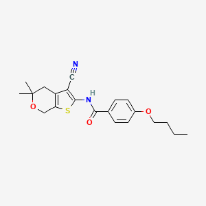 molecular formula C21H24N2O3S B4647332 4-butoxy-N-(3-cyano-5,5-dimethyl-4,7-dihydro-5H-thieno[2,3-c]pyran-2-yl)benzamide 