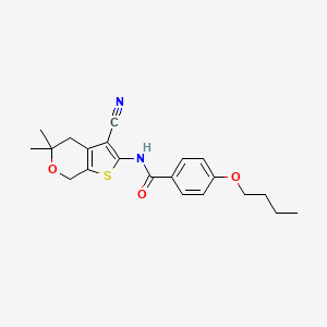 4-butoxy-N-(3-cyano-5,5-dimethyl-4,7-dihydro-5H-thieno[2,3-c]pyran-2-yl)benzamide