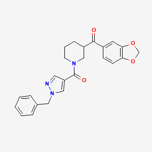 molecular formula C24H23N3O4 B4647347 1,3-benzodioxol-5-yl{1-[(1-benzyl-1H-pyrazol-4-yl)carbonyl]-3-piperidinyl}methanone 