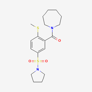 molecular formula C18H26N2O3S2 B4647364 1-[2-(methylthio)-5-(1-pyrrolidinylsulfonyl)benzoyl]azepane 