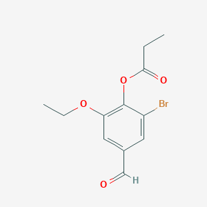 2-bromo-6-ethoxy-4-formylphenyl propionate