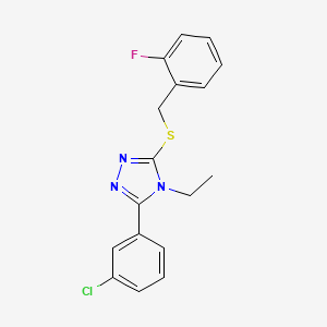 molecular formula C17H15ClFN3S B4647414 3-(3-chlorophenyl)-4-ethyl-5-[(2-fluorobenzyl)thio]-4H-1,2,4-triazole 