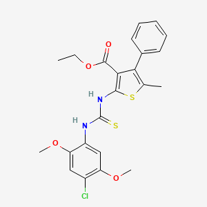 molecular formula C23H23ClN2O4S2 B4647422 ethyl 2-({[(4-chloro-2,5-dimethoxyphenyl)amino]carbonothioyl}amino)-5-methyl-4-phenyl-3-thiophenecarboxylate 