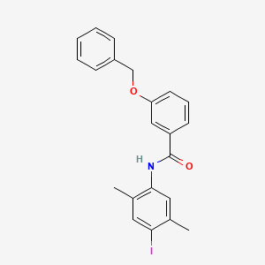 molecular formula C22H20INO2 B4647452 3-(benzyloxy)-N-(4-iodo-2,5-dimethylphenyl)benzamide 