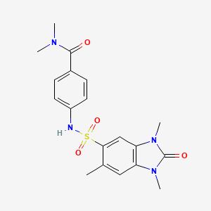 molecular formula C19H22N4O4S B4647474 N,N-dimethyl-4-{[(1,3,6-trimethyl-2-oxo-2,3-dihydro-1H-benzimidazol-5-yl)sulfonyl]amino}benzamide 