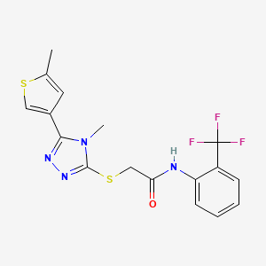 2-{[4-methyl-5-(5-methyl-3-thienyl)-4H-1,2,4-triazol-3-yl]thio}-N-[2-(trifluoromethyl)phenyl]acetamide