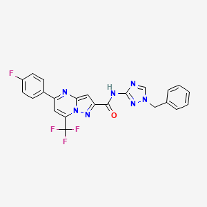 molecular formula C23H15F4N7O B4647493 N-(1-benzyl-1H-1,2,4-triazol-3-yl)-5-(4-fluorophenyl)-7-(trifluoromethyl)pyrazolo[1,5-a]pyrimidine-2-carboxamide 