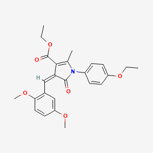 molecular formula C25H27NO6 B4647527 ethyl 4-(2,5-dimethoxybenzylidene)-1-(4-ethoxyphenyl)-2-methyl-5-oxo-4,5-dihydro-1H-pyrrole-3-carboxylate 