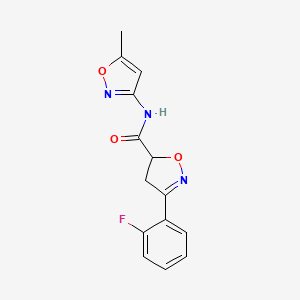 3-(2-fluorophenyl)-N-(5-methyl-3-isoxazolyl)-4,5-dihydro-5-isoxazolecarboxamide