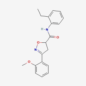 molecular formula C19H20N2O3 B4647539 N-(2-ethylphenyl)-3-(2-methoxyphenyl)-4,5-dihydro-5-isoxazolecarboxamide 