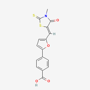 4-{5-[(3-methyl-4-oxo-2-thioxo-1,3-thiazolidin-5-ylidene)methyl]-2-furyl}benzoic acid