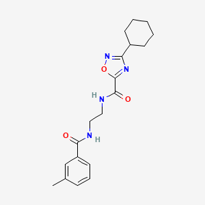 3-cyclohexyl-N-{2-[(3-methylbenzoyl)amino]ethyl}-1,2,4-oxadiazole-5-carboxamide