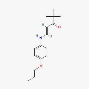 4,4-dimethyl-1-[(4-propoxyphenyl)amino]-1-penten-3-one