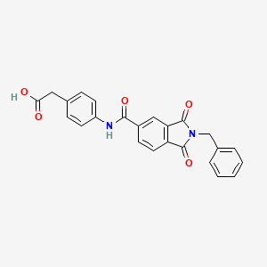 molecular formula C24H18N2O5 B4647577 (4-{[(2-benzyl-1,3-dioxo-2,3-dihydro-1H-isoindol-5-yl)carbonyl]amino}phenyl)acetic acid 