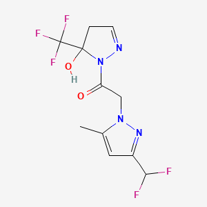 1-{[3-(difluoromethyl)-5-methyl-1H-pyrazol-1-yl]acetyl}-5-(trifluoromethyl)-4,5-dihydro-1H-pyrazol-5-ol