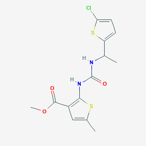 molecular formula C14H15ClN2O3S2 B4647686 methyl 2-[({[1-(5-chloro-2-thienyl)ethyl]amino}carbonyl)amino]-5-methyl-3-thiophenecarboxylate 
