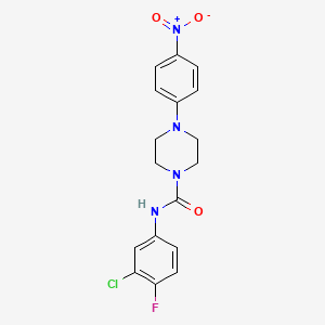 molecular formula C17H16ClFN4O3 B4647711 N-(3-chloro-4-fluorophenyl)-4-(4-nitrophenyl)-1-piperazinecarboxamide 