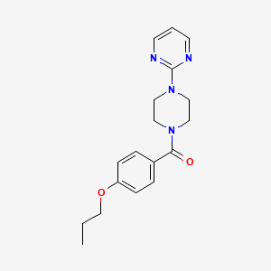 molecular formula C18H22N4O2 B4647726 2-[4-(4-propoxybenzoyl)-1-piperazinyl]pyrimidine 