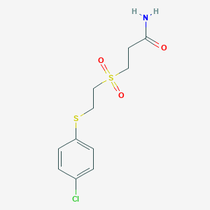 molecular formula C11H14ClNO3S2 B4647735 3-({2-[(4-chlorophenyl)thio]ethyl}sulfonyl)propanamide 
