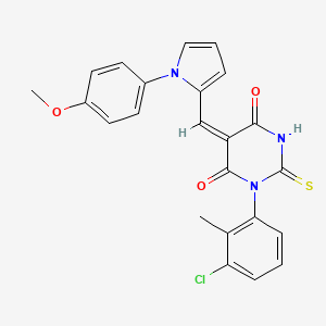 molecular formula C23H18ClN3O3S B4647765 1-(3-chloro-2-methylphenyl)-5-{[1-(4-methoxyphenyl)-1H-pyrrol-2-yl]methylene}-2-thioxodihydro-4,6(1H,5H)-pyrimidinedione 