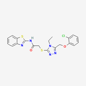 molecular formula C20H18ClN5O2S2 B4647777 N-1,3-benzothiazol-2-yl-2-({5-[(2-chlorophenoxy)methyl]-4-ethyl-4H-1,2,4-triazol-3-yl}thio)acetamide 