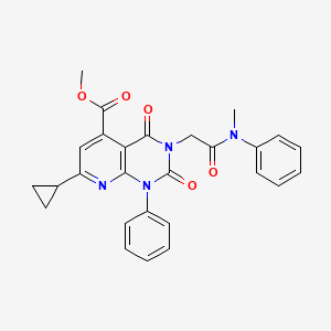 molecular formula C27H24N4O5 B4647788 methyl 7-cyclopropyl-3-{2-[methyl(phenyl)amino]-2-oxoethyl}-2,4-dioxo-1-phenyl-1,2,3,4-tetrahydropyrido[2,3-d]pyrimidine-5-carboxylate 