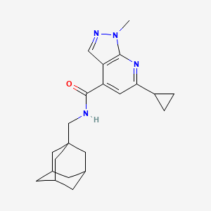 molecular formula C22H28N4O B4647801 N-(1-adamantylmethyl)-6-cyclopropyl-1-methyl-1H-pyrazolo[3,4-b]pyridine-4-carboxamide 