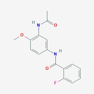 molecular formula C16H15FN2O3 B4647809 N-[3-(acetylamino)-4-methoxyphenyl]-2-fluorobenzamide 
