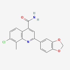 molecular formula C18H13ClN2O3 B4647812 2-(1,3-benzodioxol-5-yl)-7-chloro-8-methyl-4-quinolinecarboxamide 