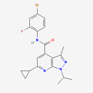 molecular formula C20H20BrFN4O B4647832 N-(4-bromo-2-fluorophenyl)-6-cyclopropyl-1-isopropyl-3-methyl-1H-pyrazolo[3,4-b]pyridine-4-carboxamide 