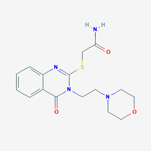 molecular formula C16H20N4O3S B4647851 2-({3-[2-(4-morpholinyl)ethyl]-4-oxo-3,4-dihydro-2-quinazolinyl}thio)acetamide 