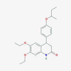 molecular formula C23H29NO4 B4647859 4-(4-sec-butoxyphenyl)-6,7-diethoxy-3,4-dihydro-2(1H)-quinolinone CAS No. 886643-10-3