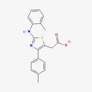 {4-(4-methylphenyl)-2-[(2-methylphenyl)amino]-1,3-thiazol-5-yl}acetic acid