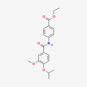 molecular formula C20H23NO5 B4647890 ethyl 4-[(4-isopropoxy-3-methoxybenzoyl)amino]benzoate 