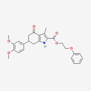 2-phenoxyethyl 6-(3,4-dimethoxyphenyl)-3-methyl-4-oxo-4,5,6,7-tetrahydro-1H-indole-2-carboxylate